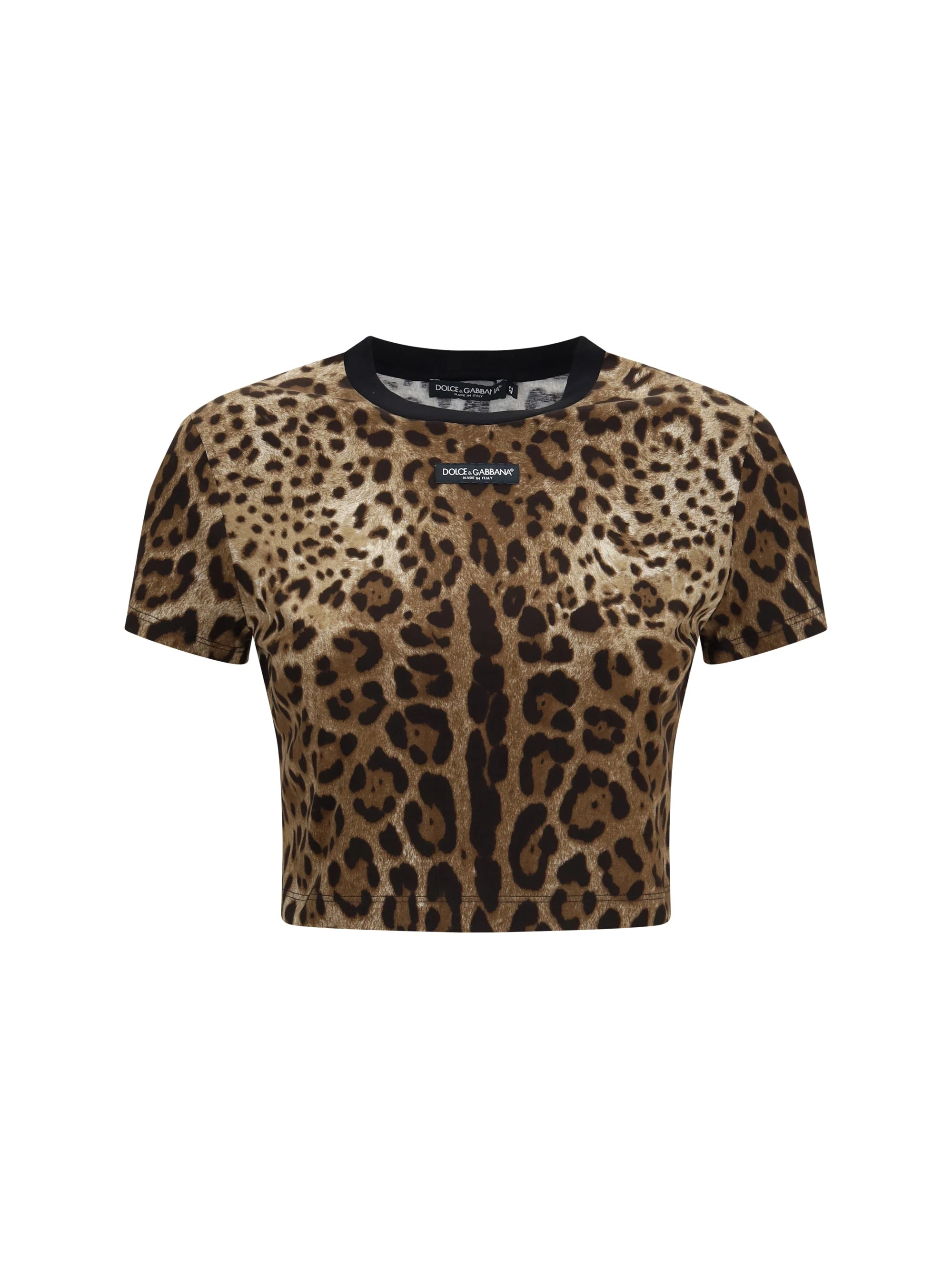 Dolce & Gabbana Leopard-print Cropped T-shirt Animal - 1