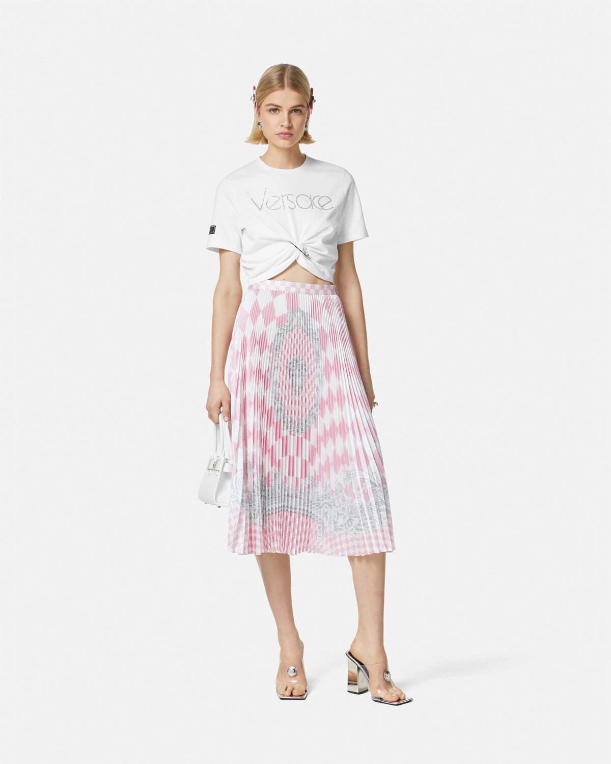 Medusa Contrasto Pleated Midi Skirt - 2