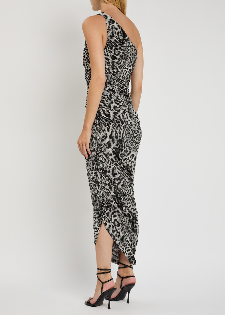 Norma Kamali Diana Leopard-print Stretch-jersey Maxi Dress - 3