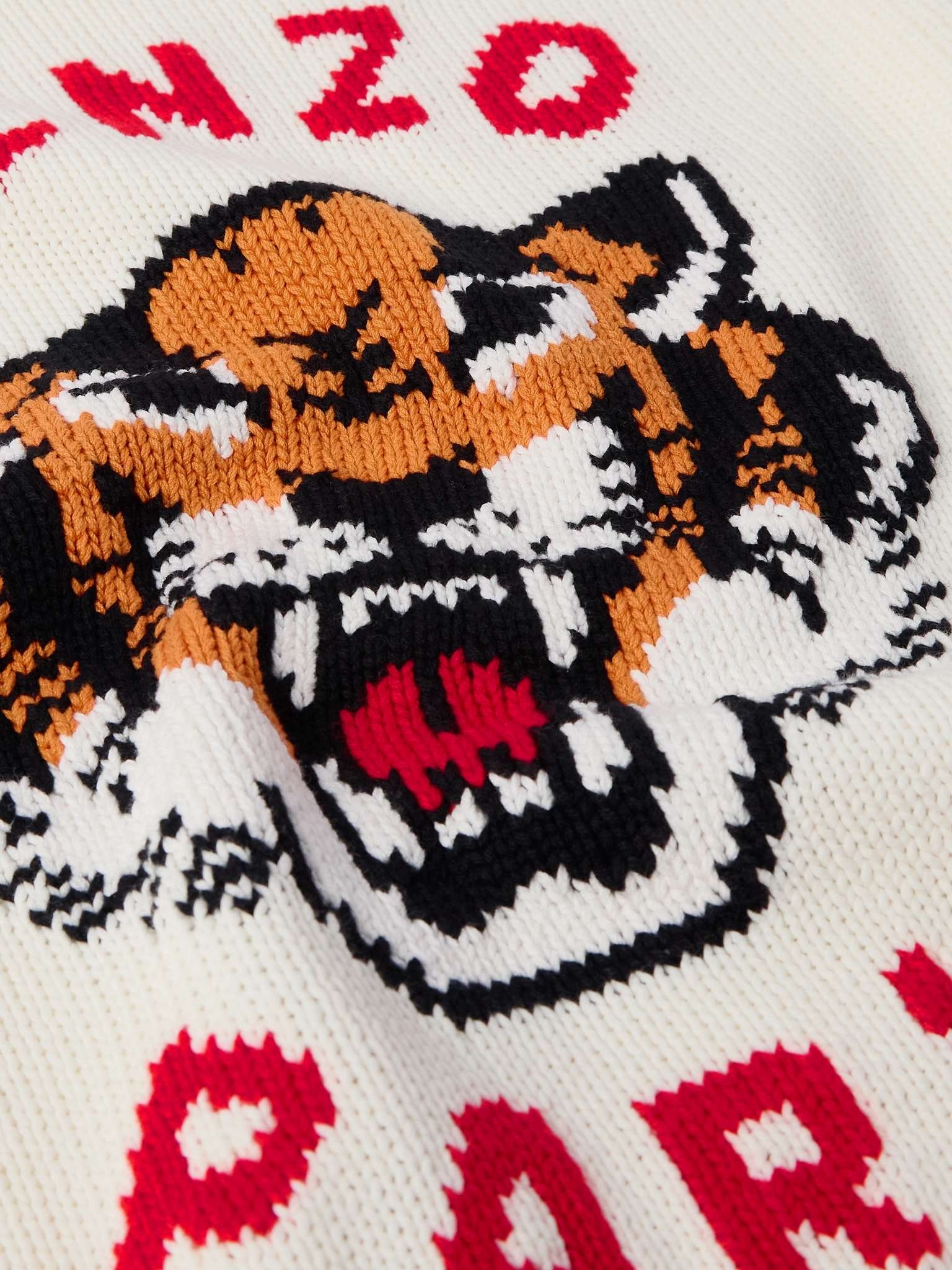 Lucky Tiger Logo-Jacquard Cotton-Blend Sweater - 4