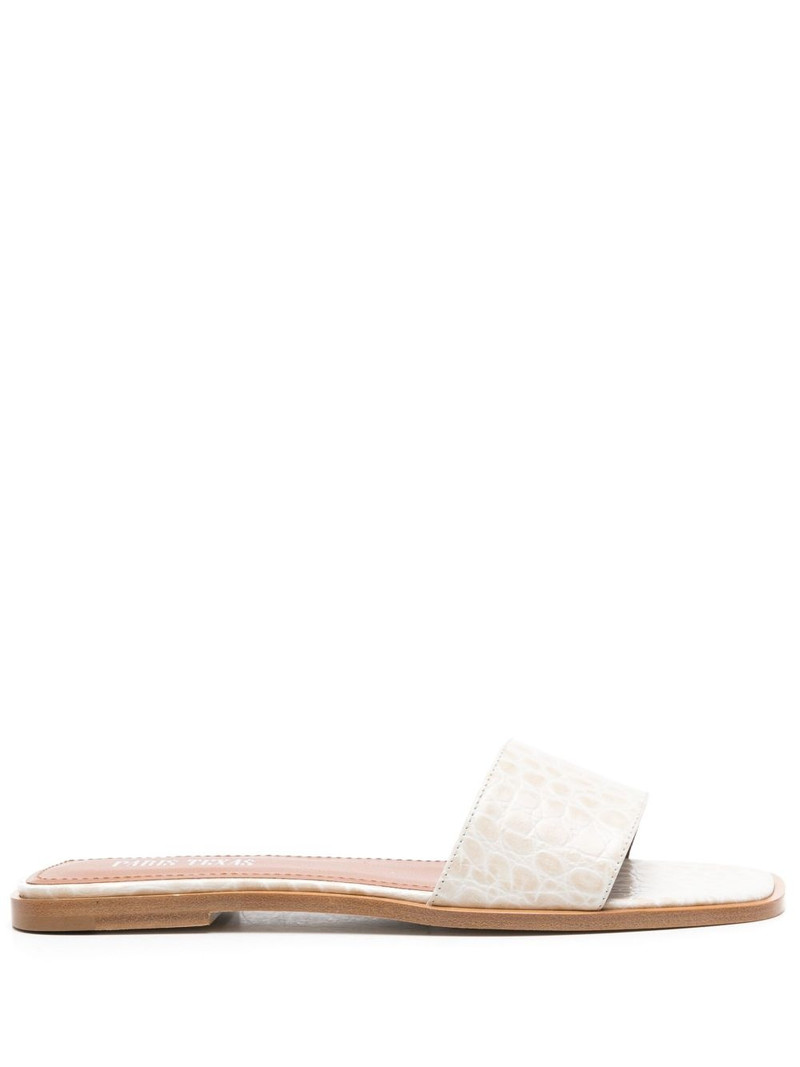 crocodile-effect leather sandals 1