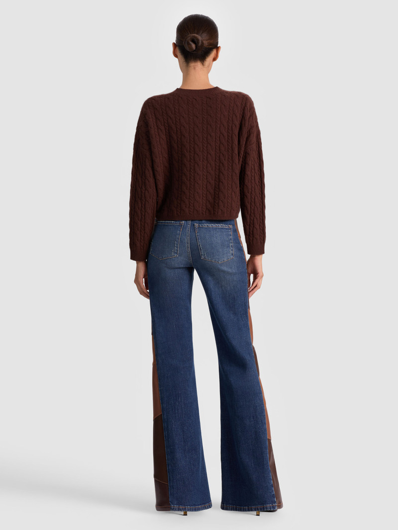 Alice + Olivia CECILIE CASHMERE CABLEKNIT PULLOVER outlook