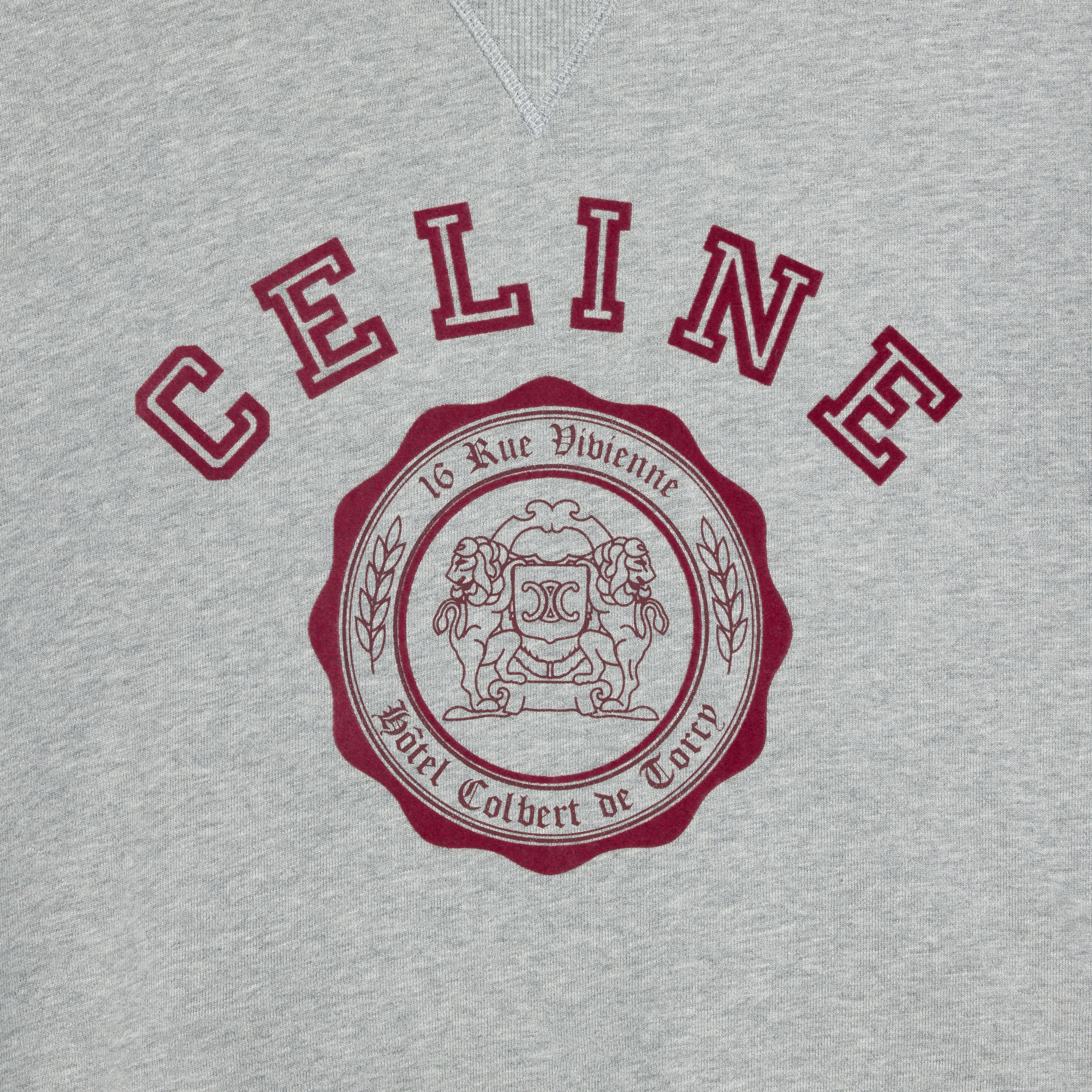 celine blason loose sweatshirt in cotton fleece - 4