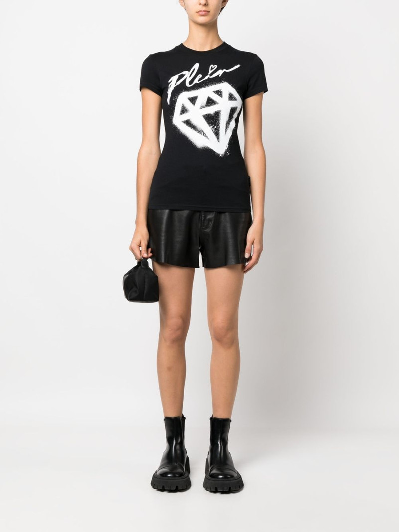 PHILIPP PLEIN graffiti logo-print T-shirt outlook