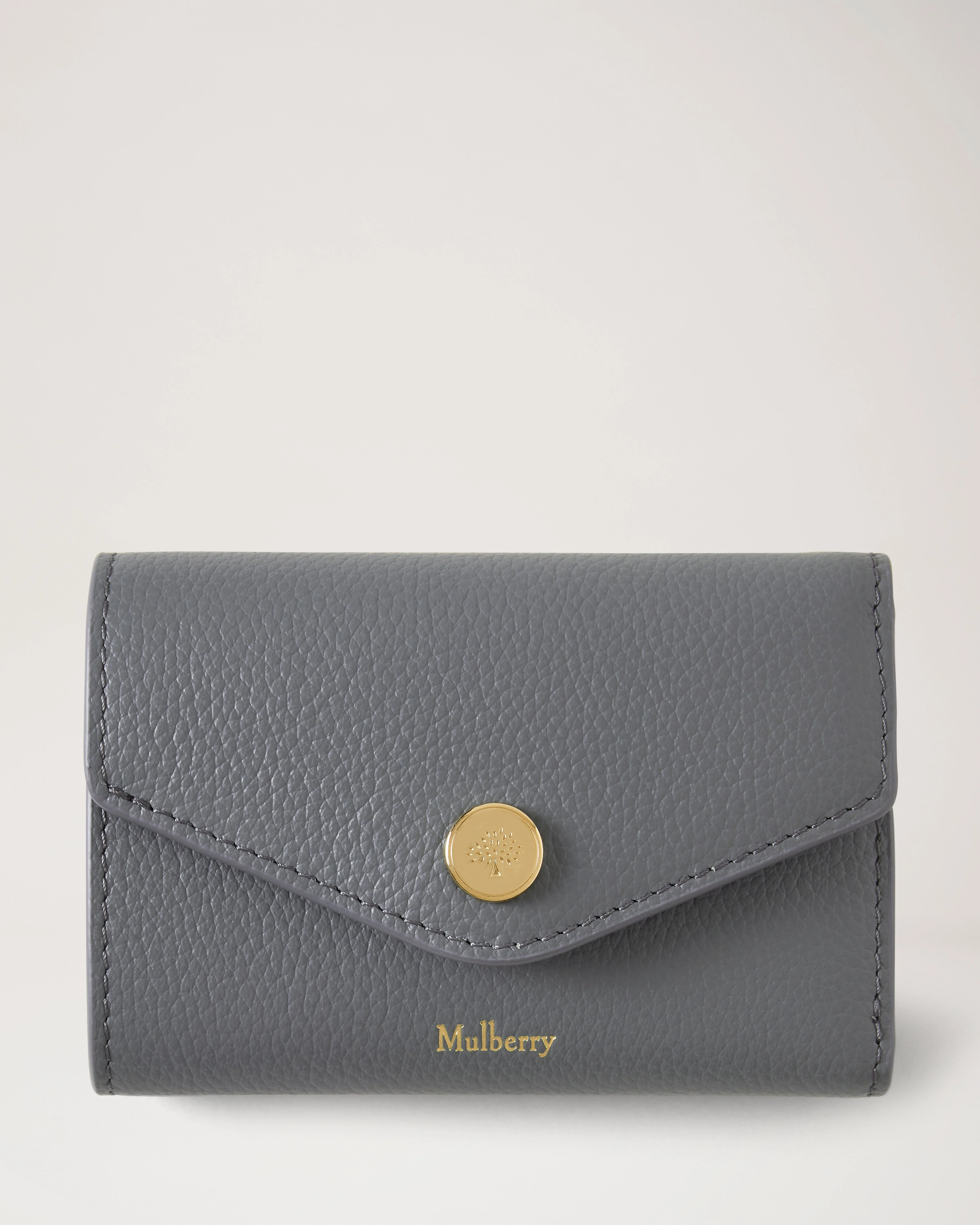 Folded Multi-Card Wallet Foggy Grey Small Classic Grain - 1