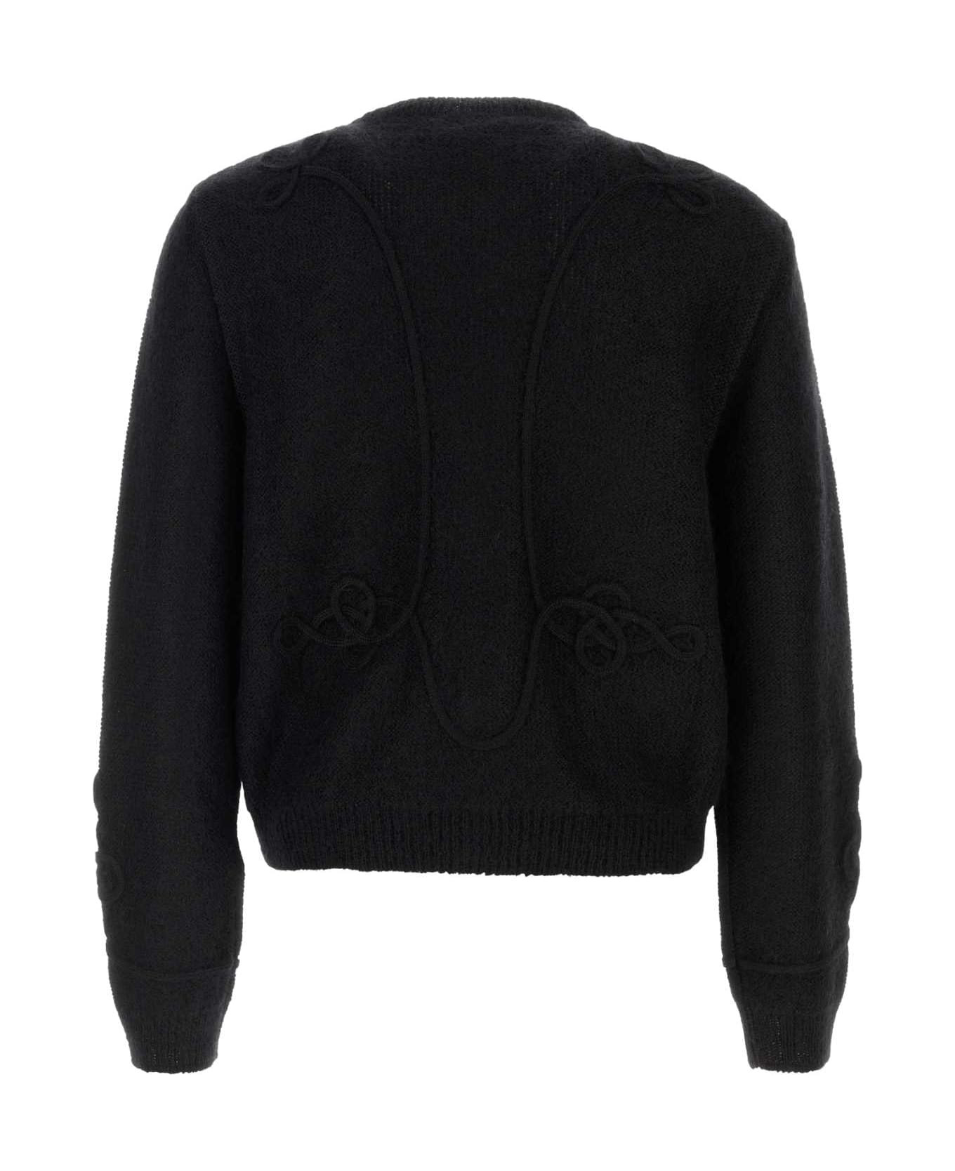 Black Viscose Blend Cardigan - 2