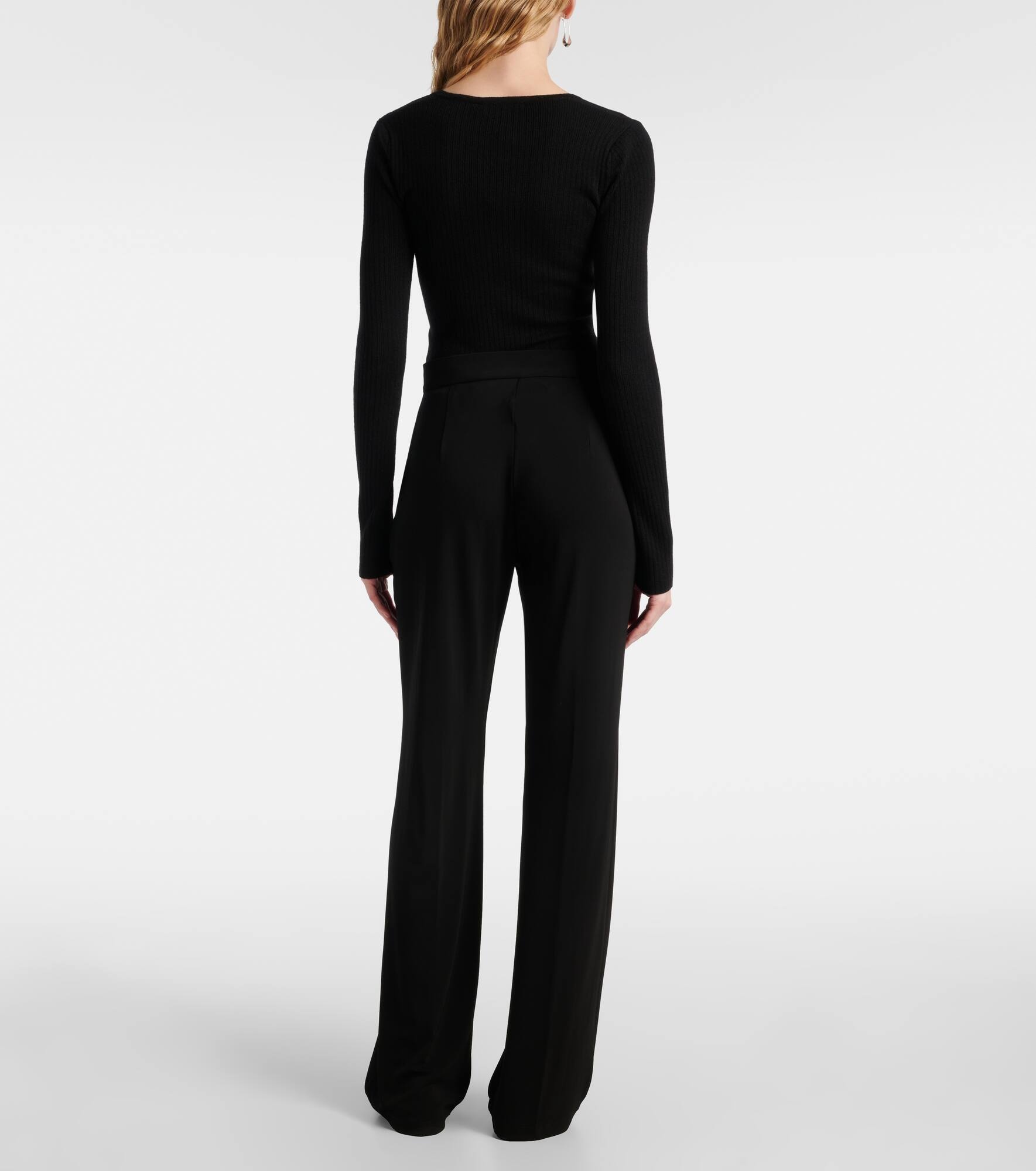 Dinda high-rise jersey straight pants - 3