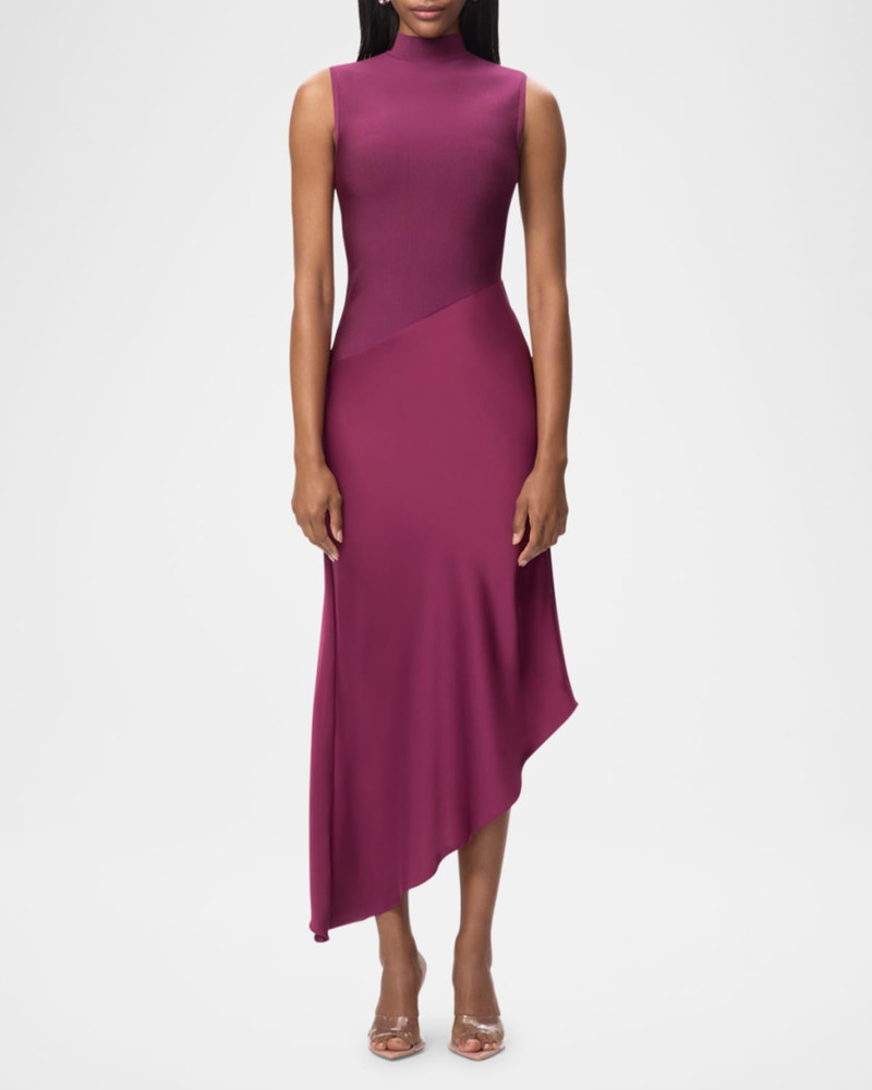 HERVE LEGER The Esme Mock-Neck Asymmetric Dress outlook