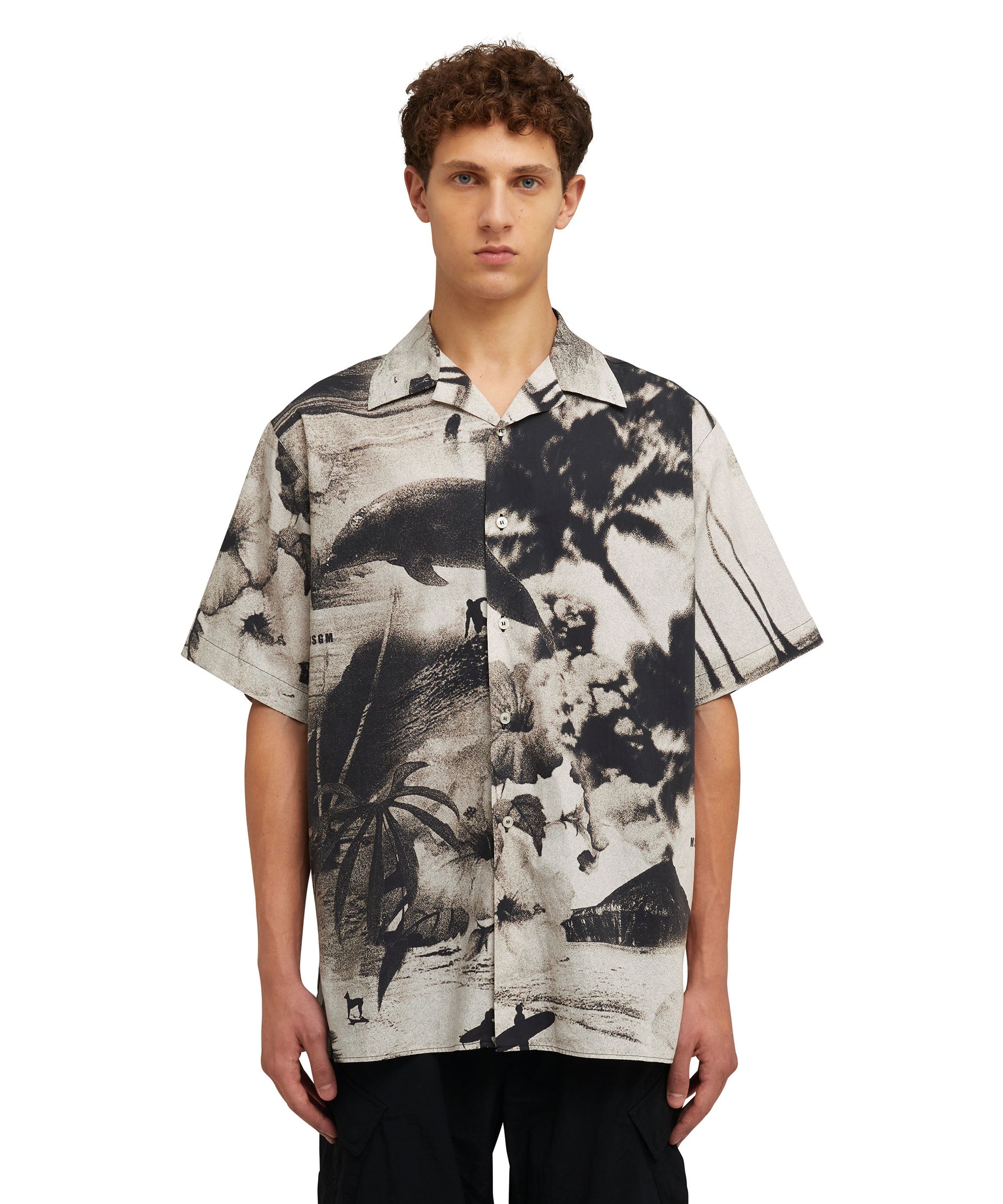Poplin cotton shirt with "MSGM Dreaming" print - 3