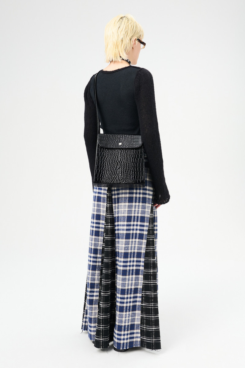 Extended Bag Licorice Croc Bull Hide 5