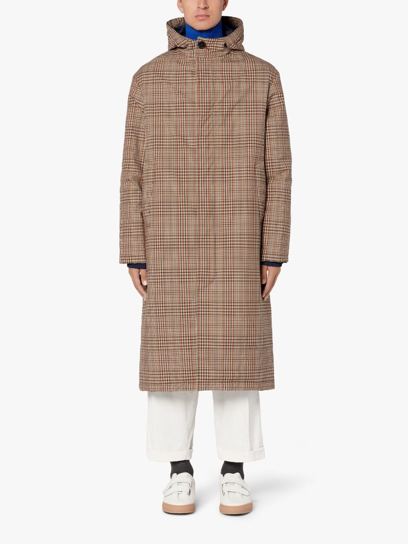 Mackintosh MILAN BROWN CHECK RAIN SYSTEM WOOL HOODED THINDOWN PARKA | PARKA GMF-300 outlook