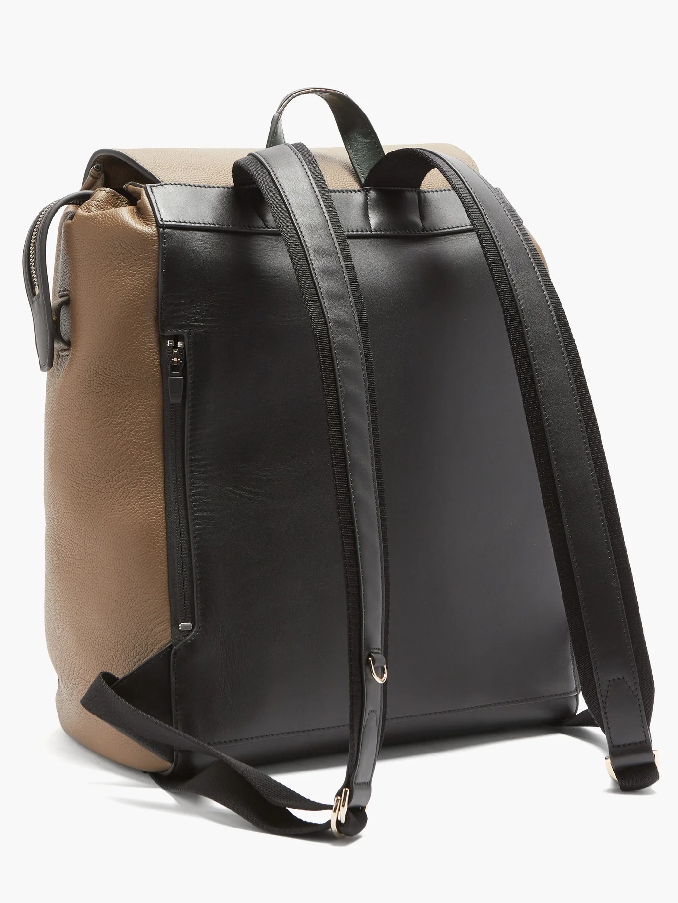 Signature-stripe leather backpack - 4