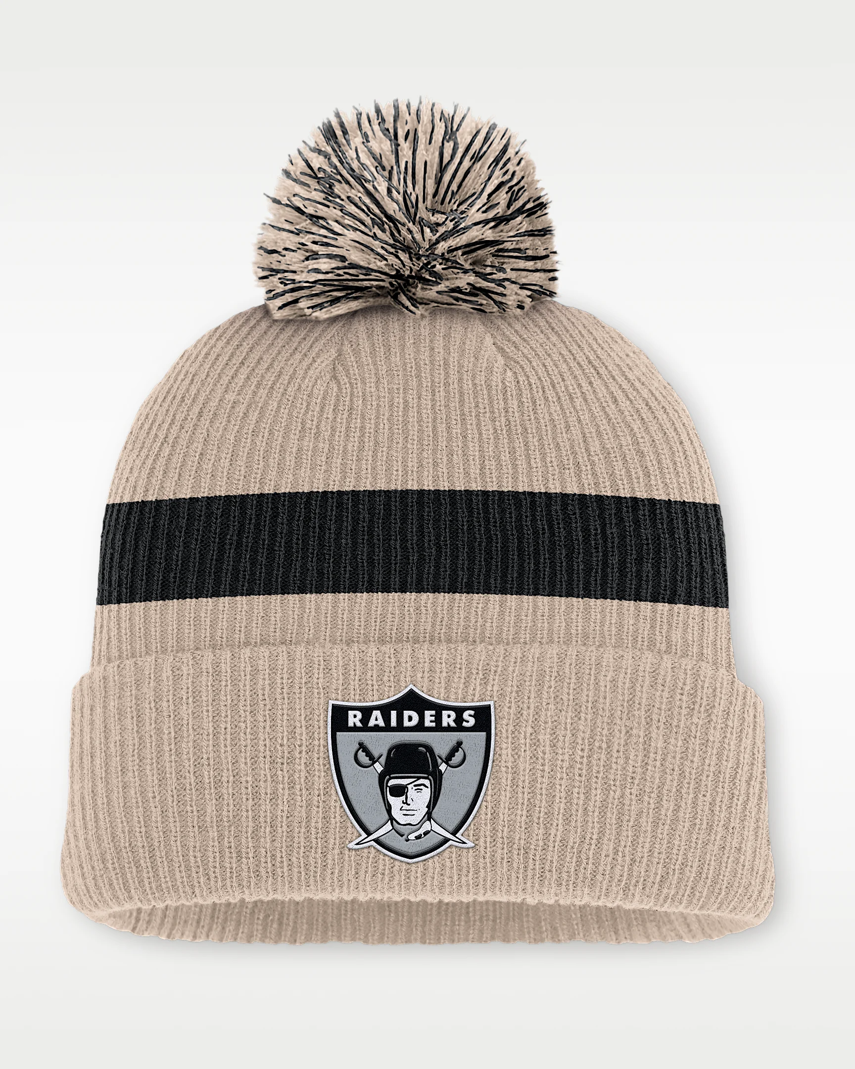 Las Vegas Raiders Rewind Peak Men's Nike NFL Cuffed Pom Beanie - 1