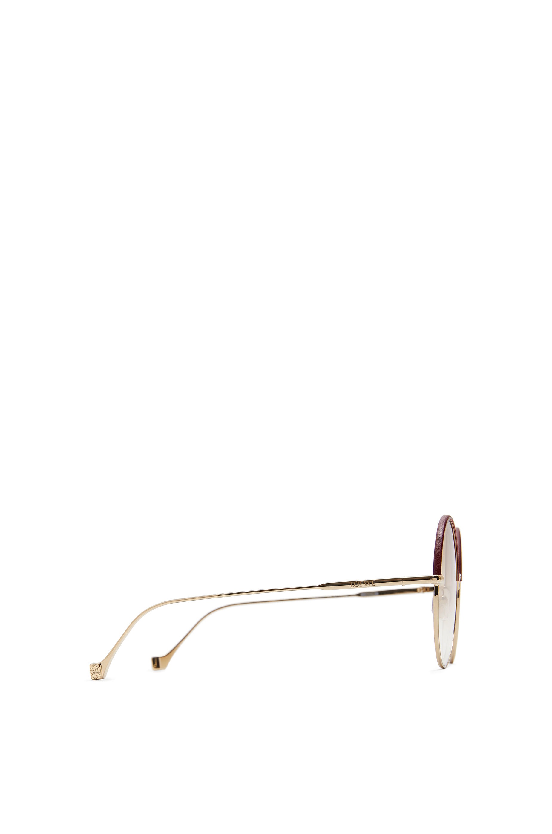 Round Sunglasses in metal and calfskin - 3