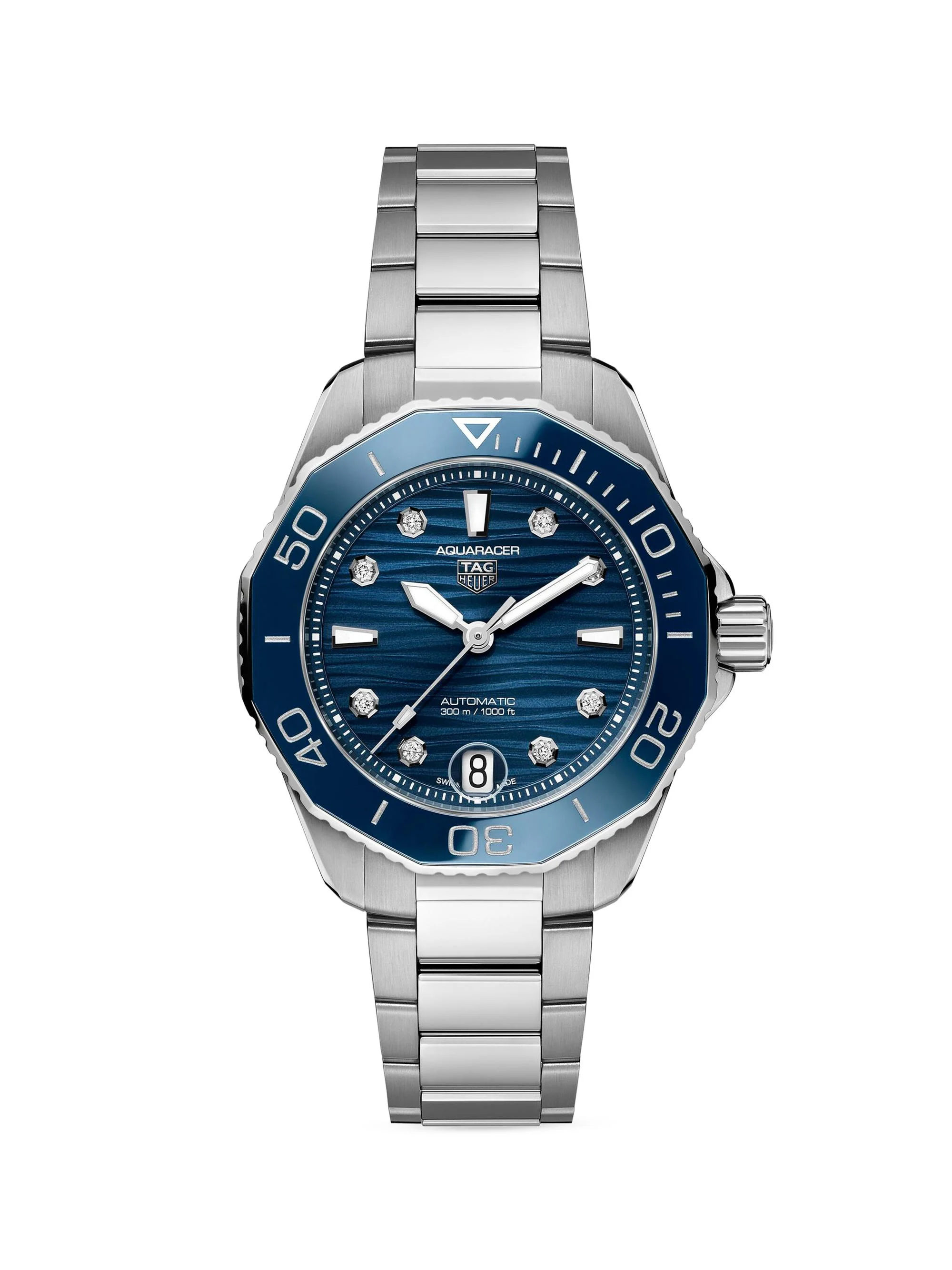 Men's Aquaracer Professional 300 Stainless Steel & Diamond Bracelet Watch - Silver - 1