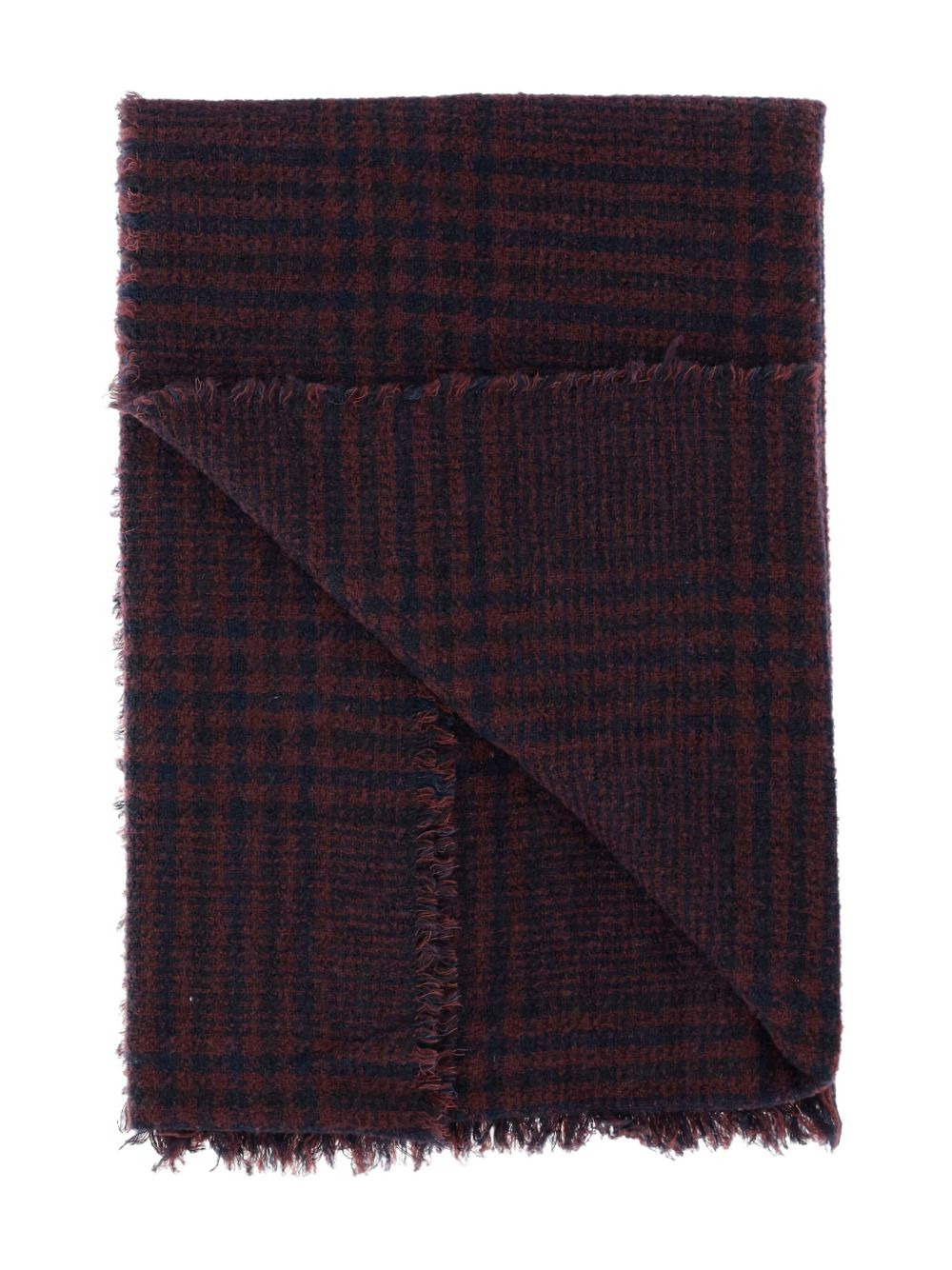 checked frayed-edge scarf - 3