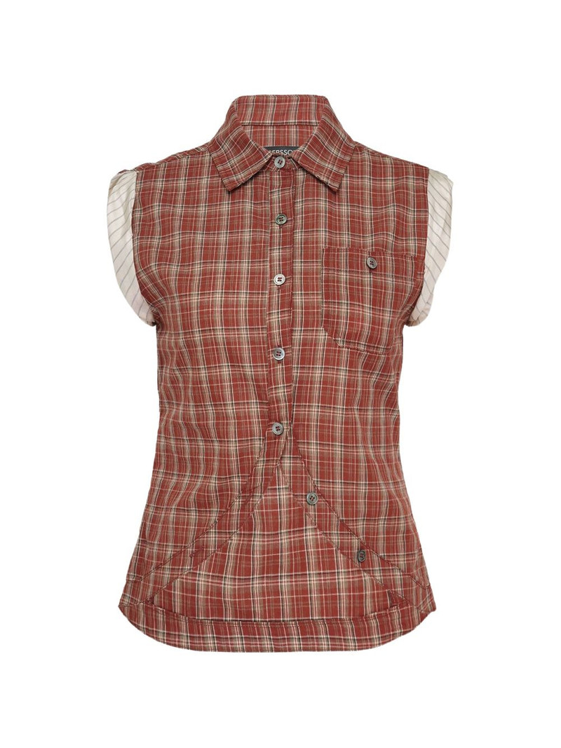 check-pattern sleeveless shirt 1