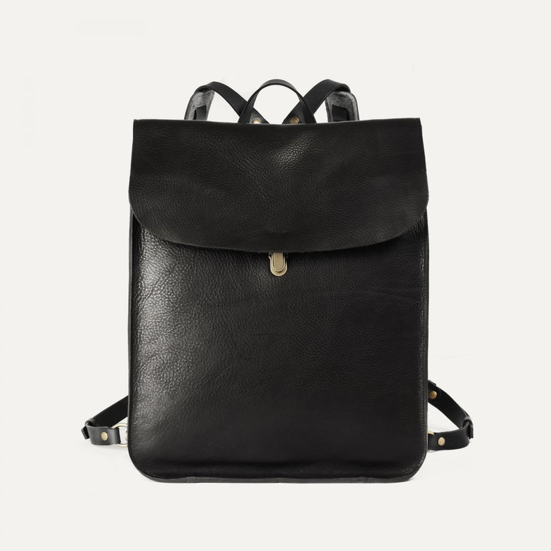 ARLO LEATHER BACKPACK - BLACK 1
