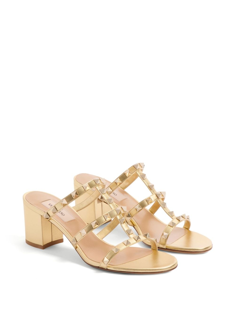 60mm Rockstud leather mules - 2