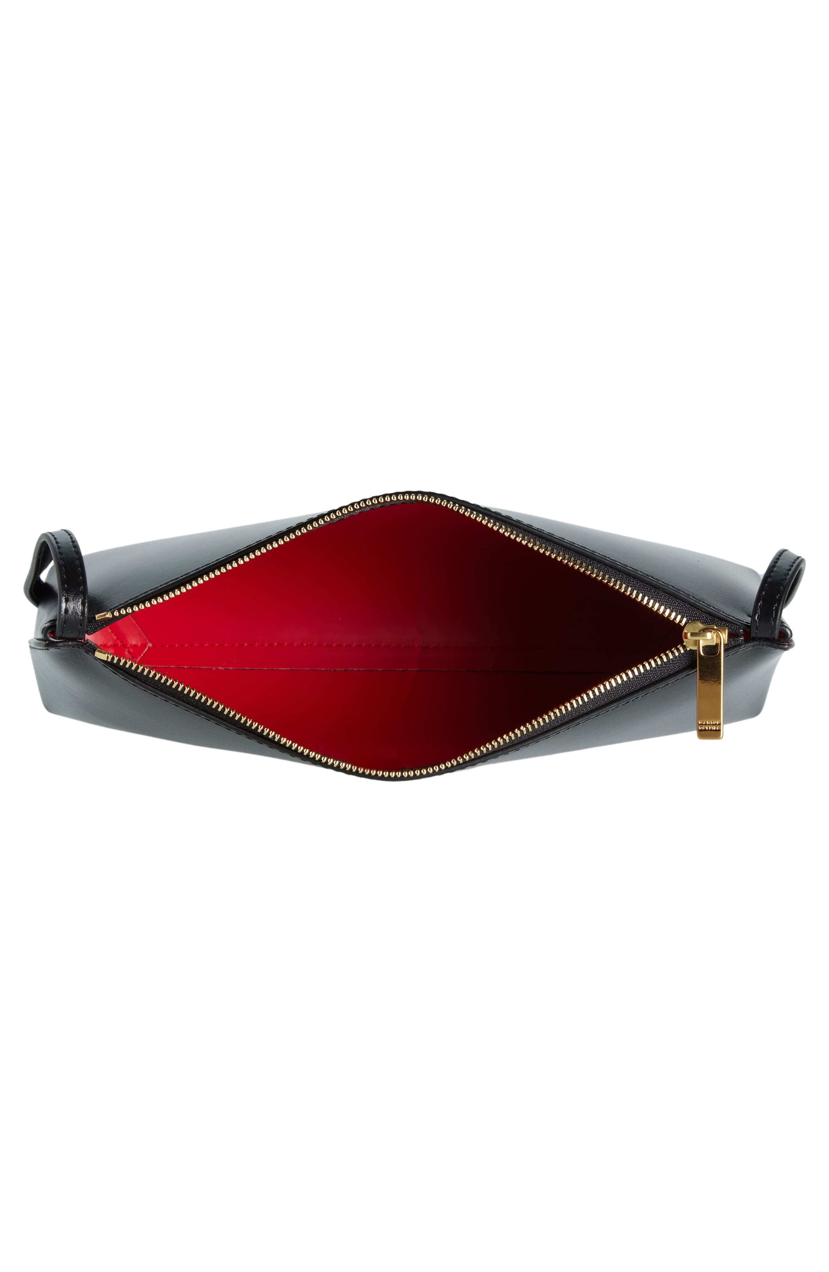 Mansur Gavriel Gaia Leather Shoulder Bag in Black/Flamma at Nordstrom - 4
