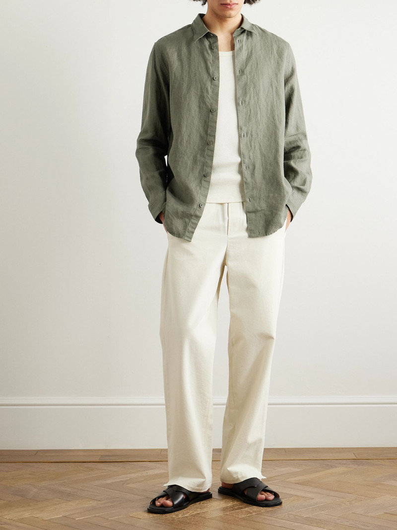 NN07 Enzo 5708 Linen Shirt Green outlook