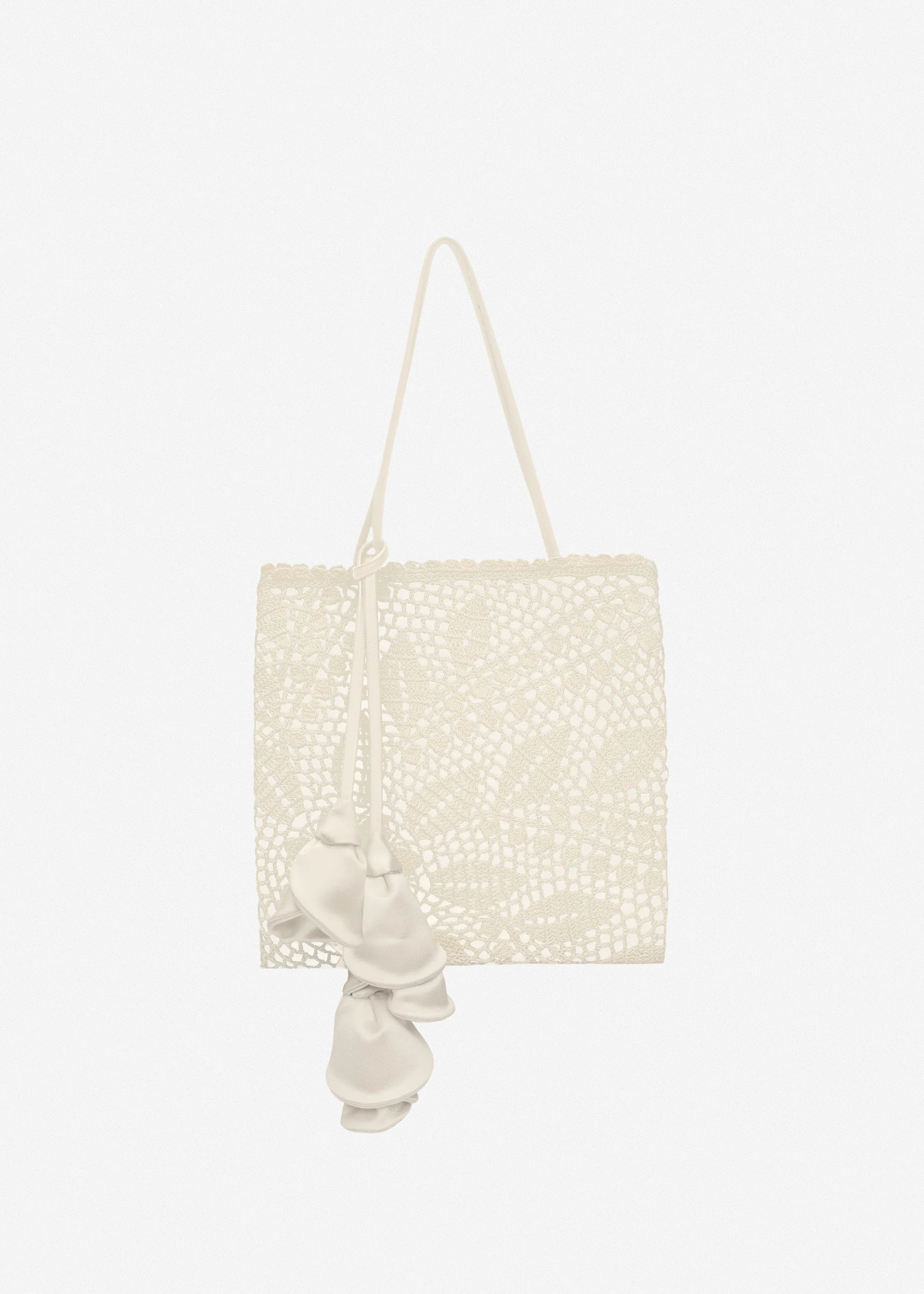 Julia crochet bag in cream satin - 1