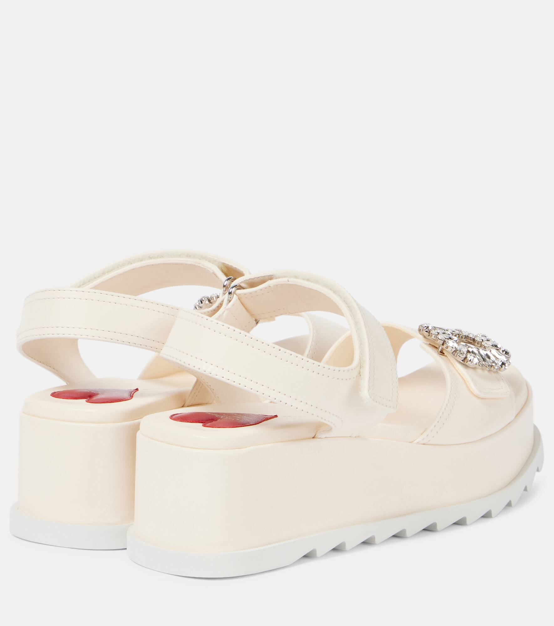Slidy Viv' embellished leather wedge sandals - 2