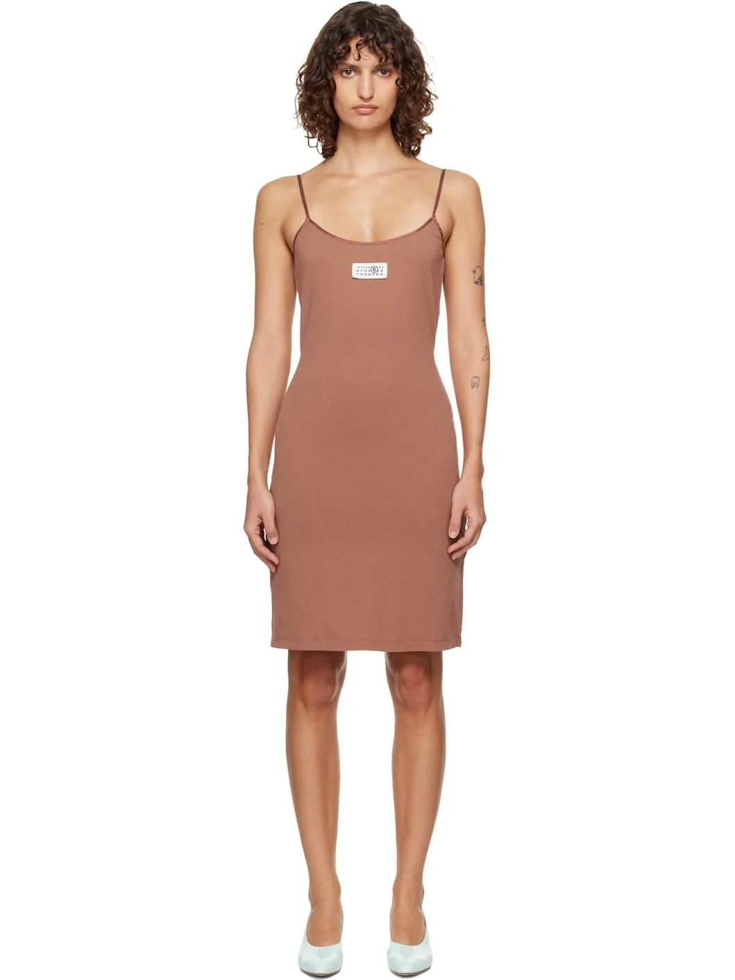 Tan Cotton Minidress - 1