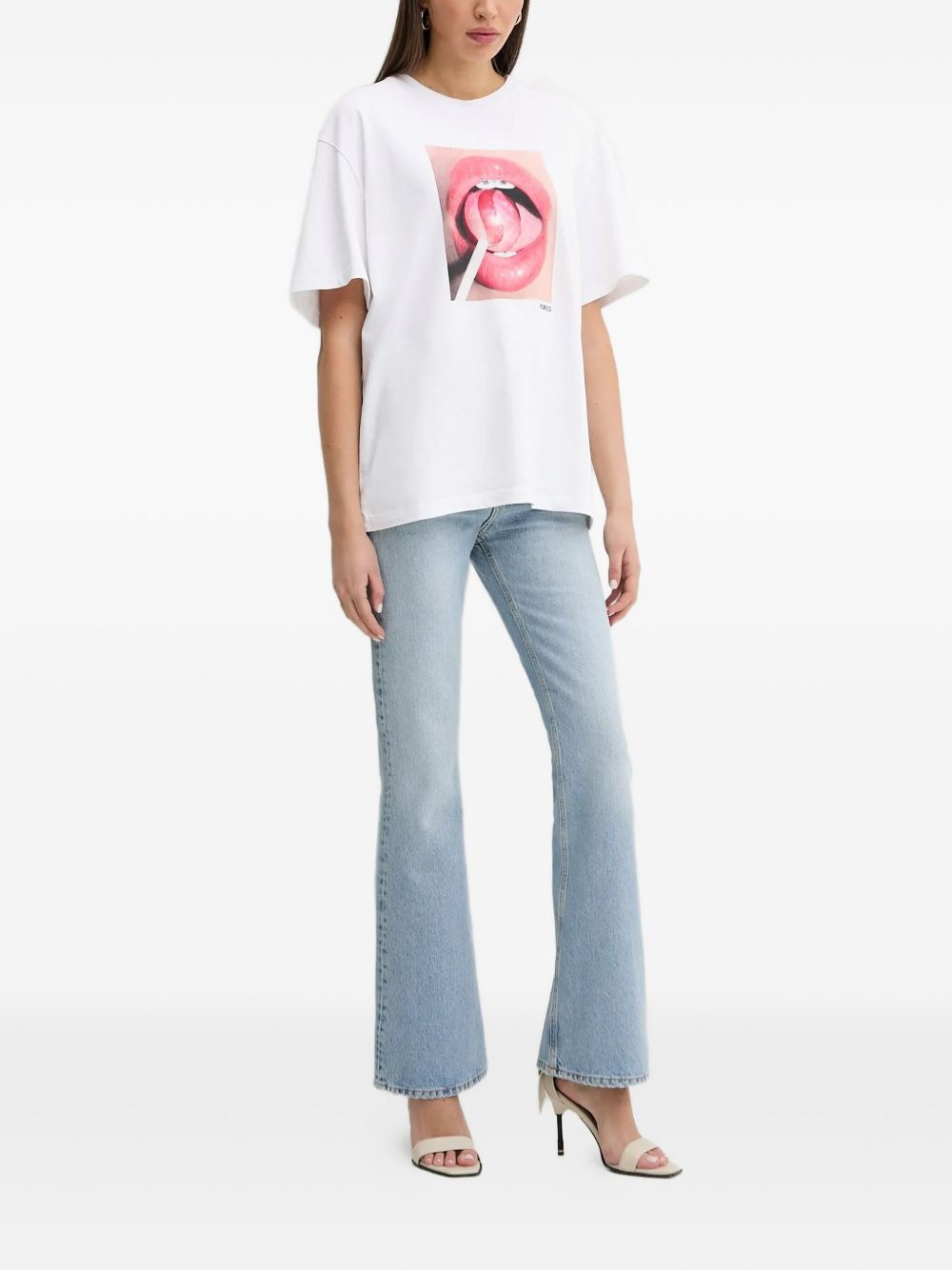 heart-detail flared jeans - 2