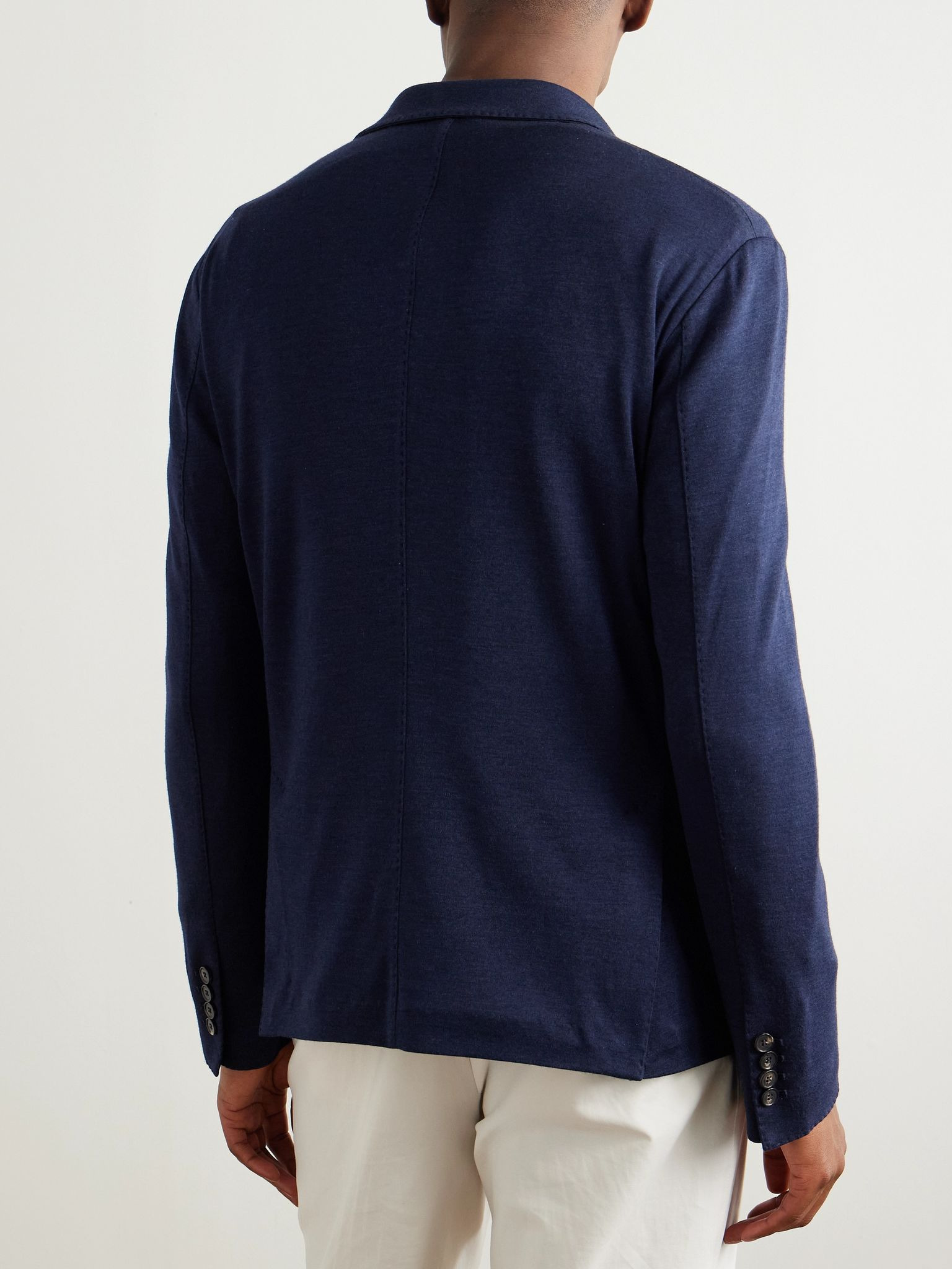 Cashmere and Silk-Blend Blazer Blue - 3
