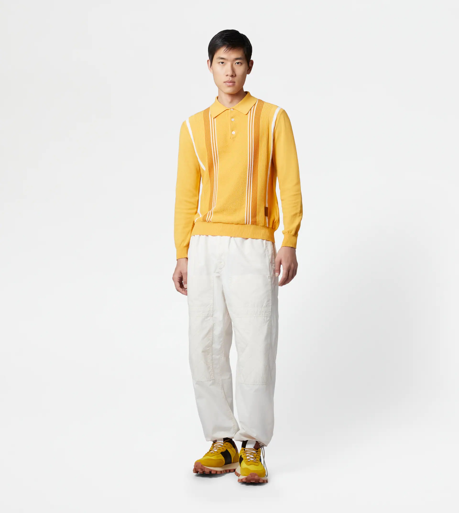 POLO SHIRT IN COTTON KNIT - YELLOW - 2