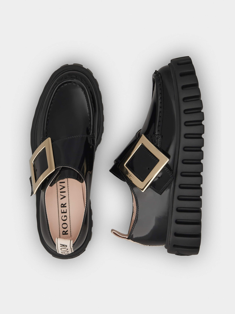 Viv' Go-Thick Metal Buckle Loafers in Leather 7