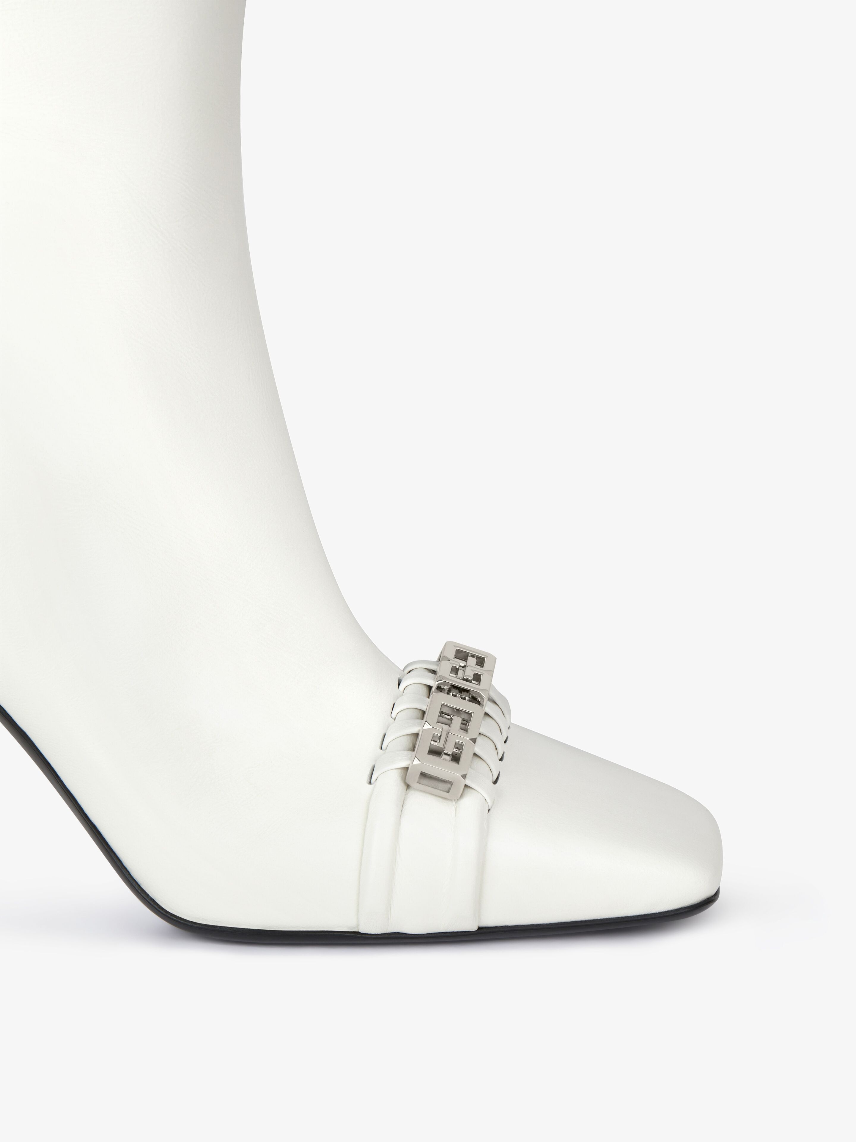 G WOVEN ANKLE BOOTS IN LEATHER - 4