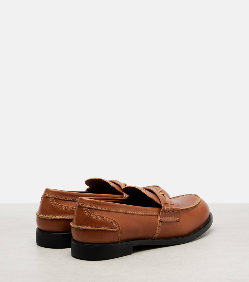 Miu Miu Leather penny loafers outlook