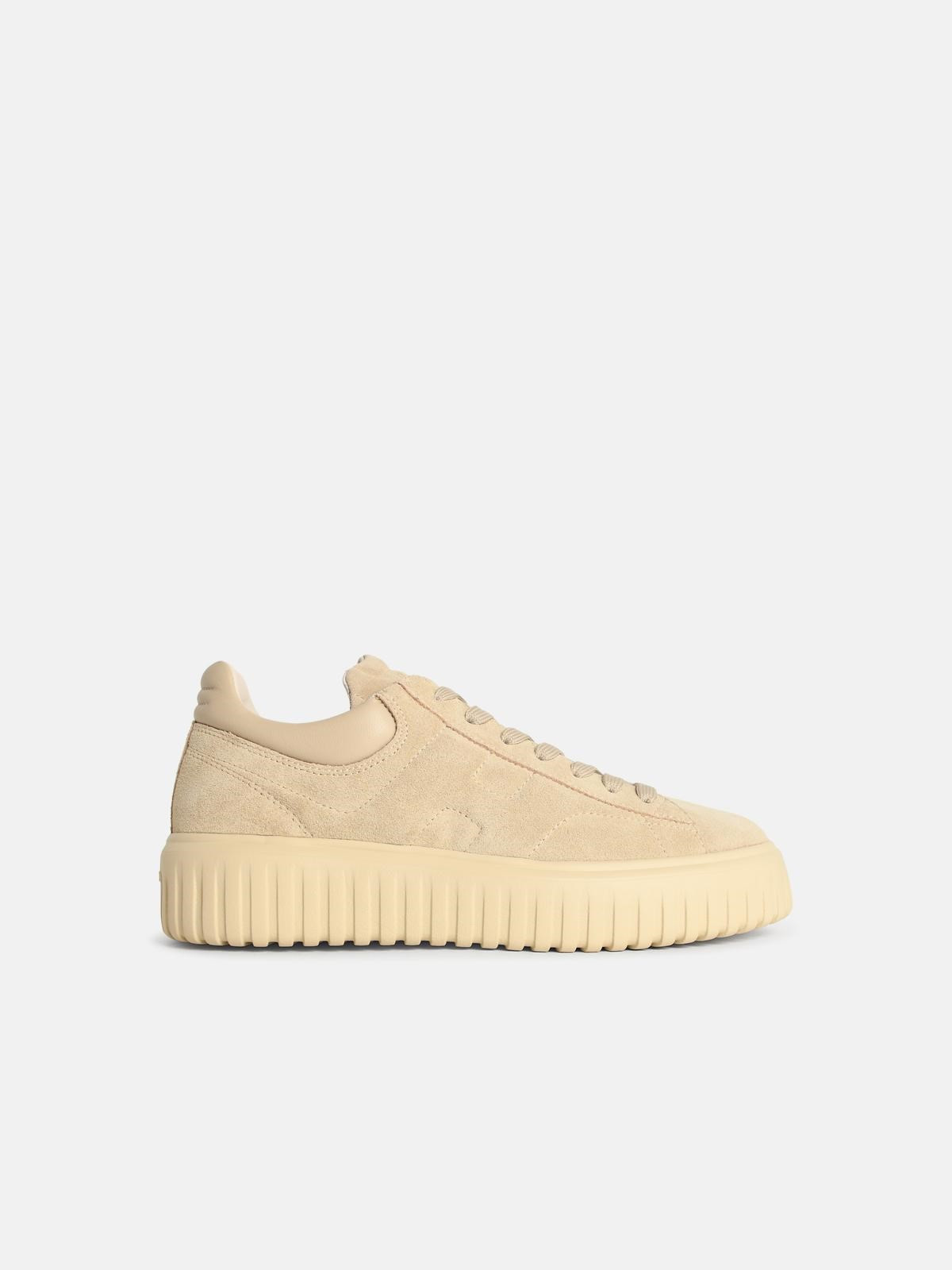 'H-STRIPES' BEIGE SUEDE SNEAKERS - 1