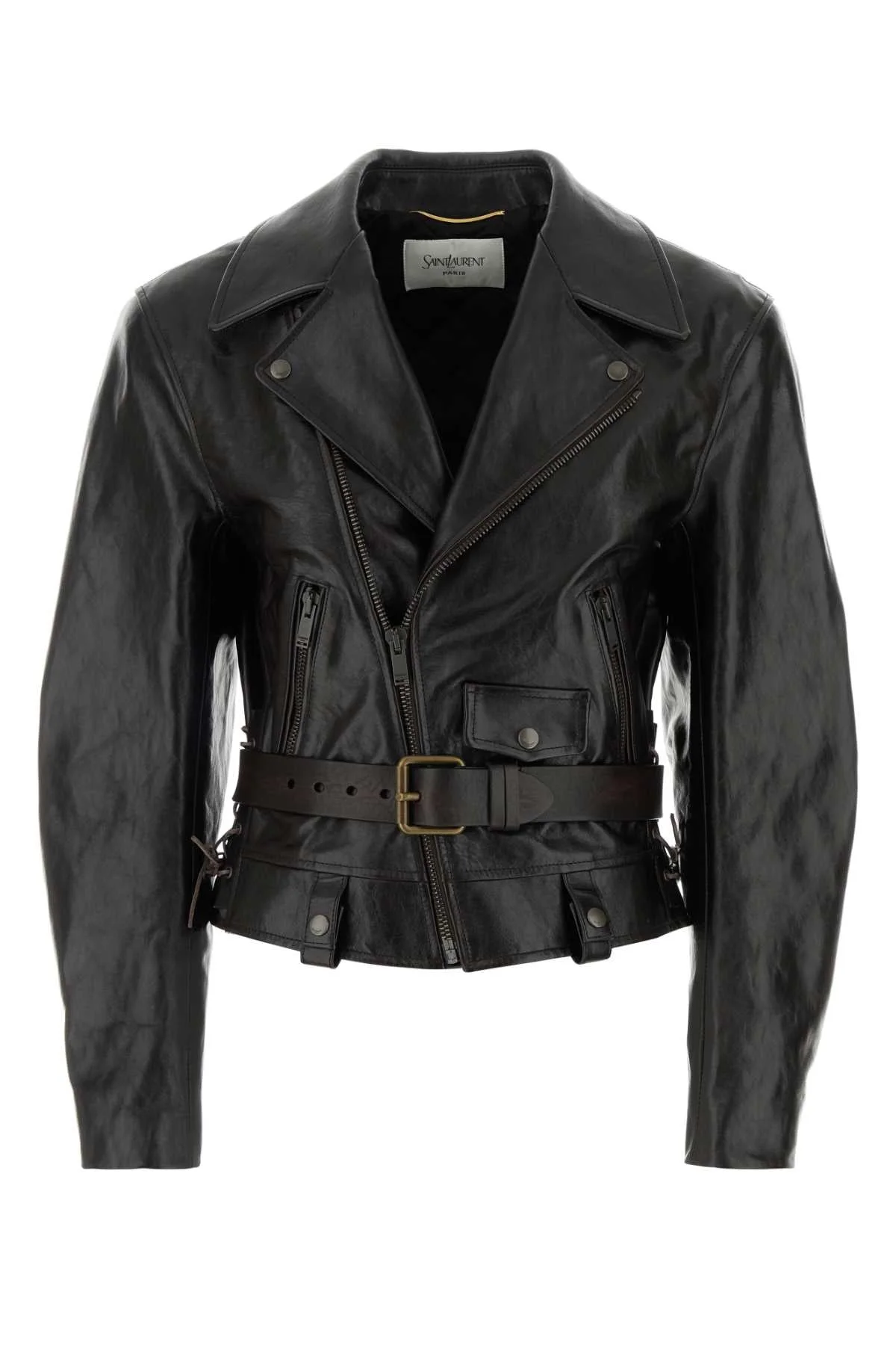 Saint Laurent Women Black Leather Jacket - 1