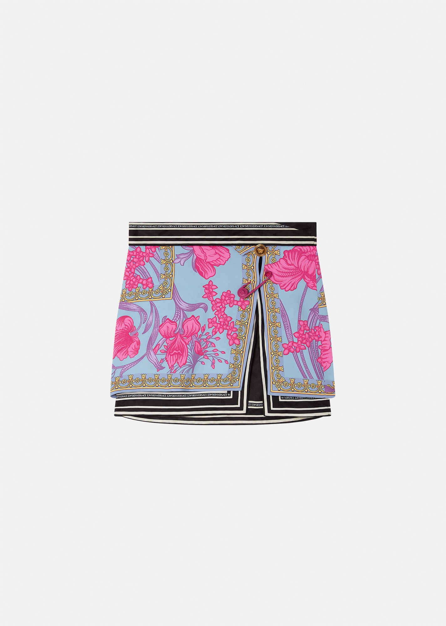 Acid Bouquet Silk Mini Skirt - 1