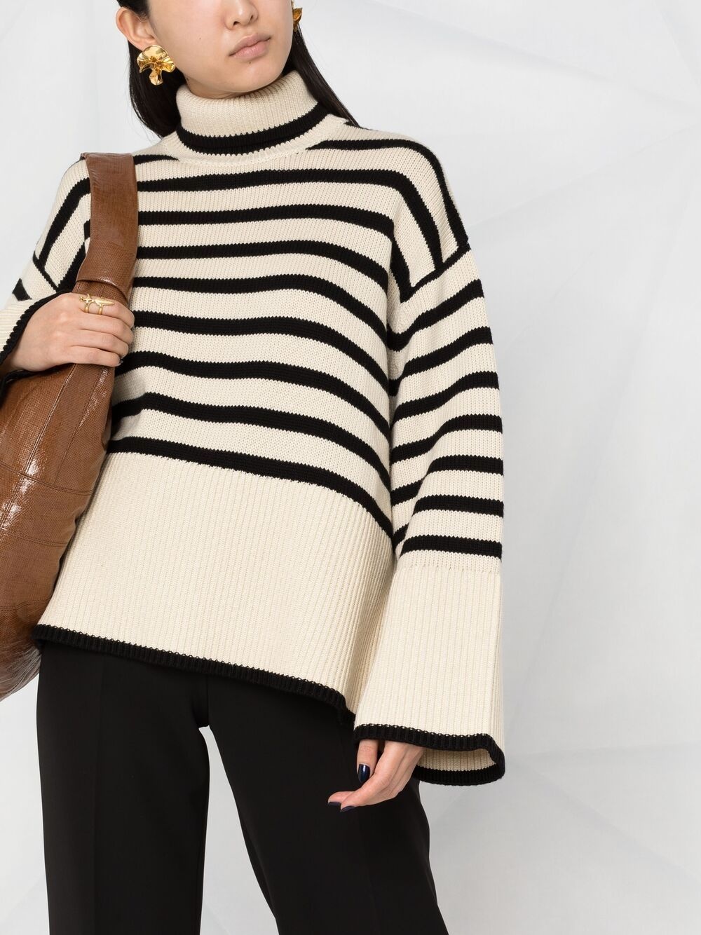 striped roll neck jumper - 5