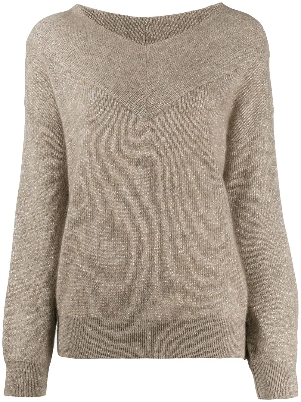 slouchy V-neck jumper - 1