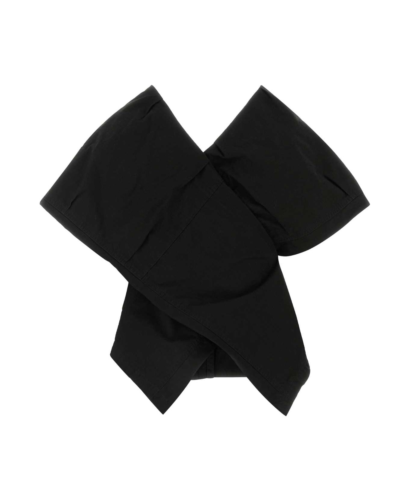 Black Cotton Blend Top - 2