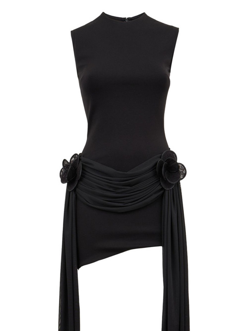 drape floral-embellishment mini dress 3