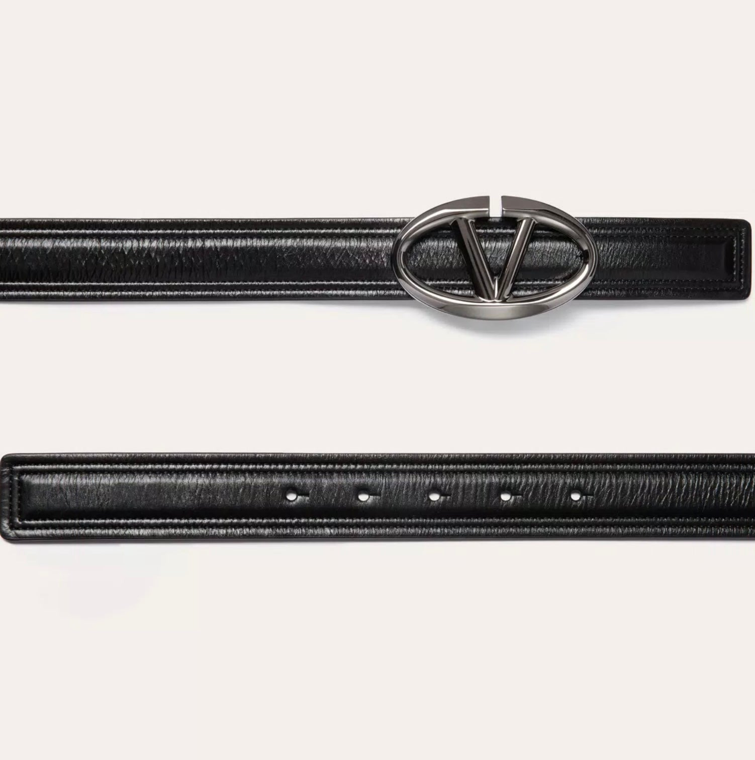Valentino The Bold Edition Vlogo Shiny Calfskin Belt 30 Mm - 3