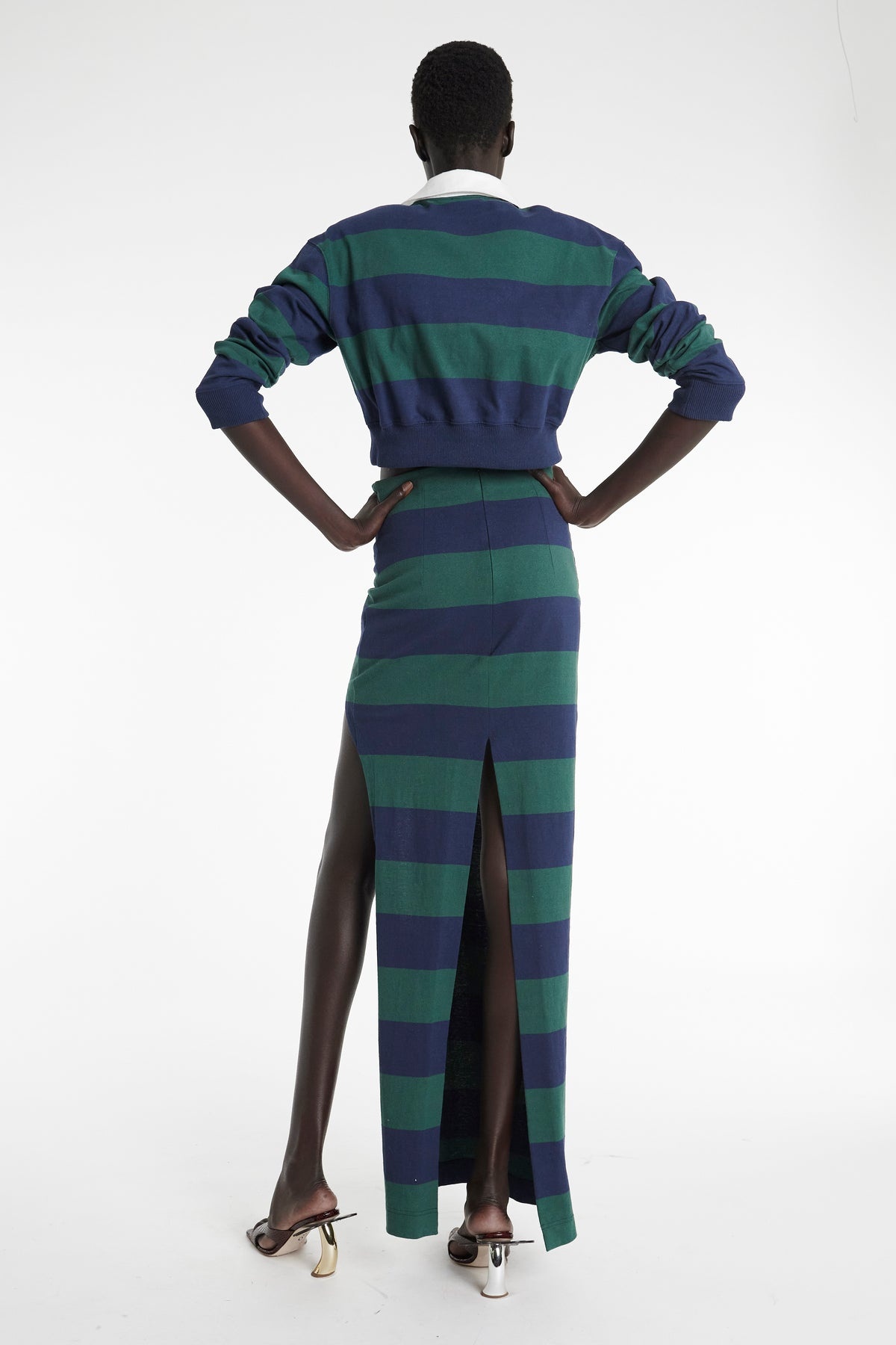 TWISTED COLLAR RUGBY JERSEY EMERALD GREEN NAVY - 4