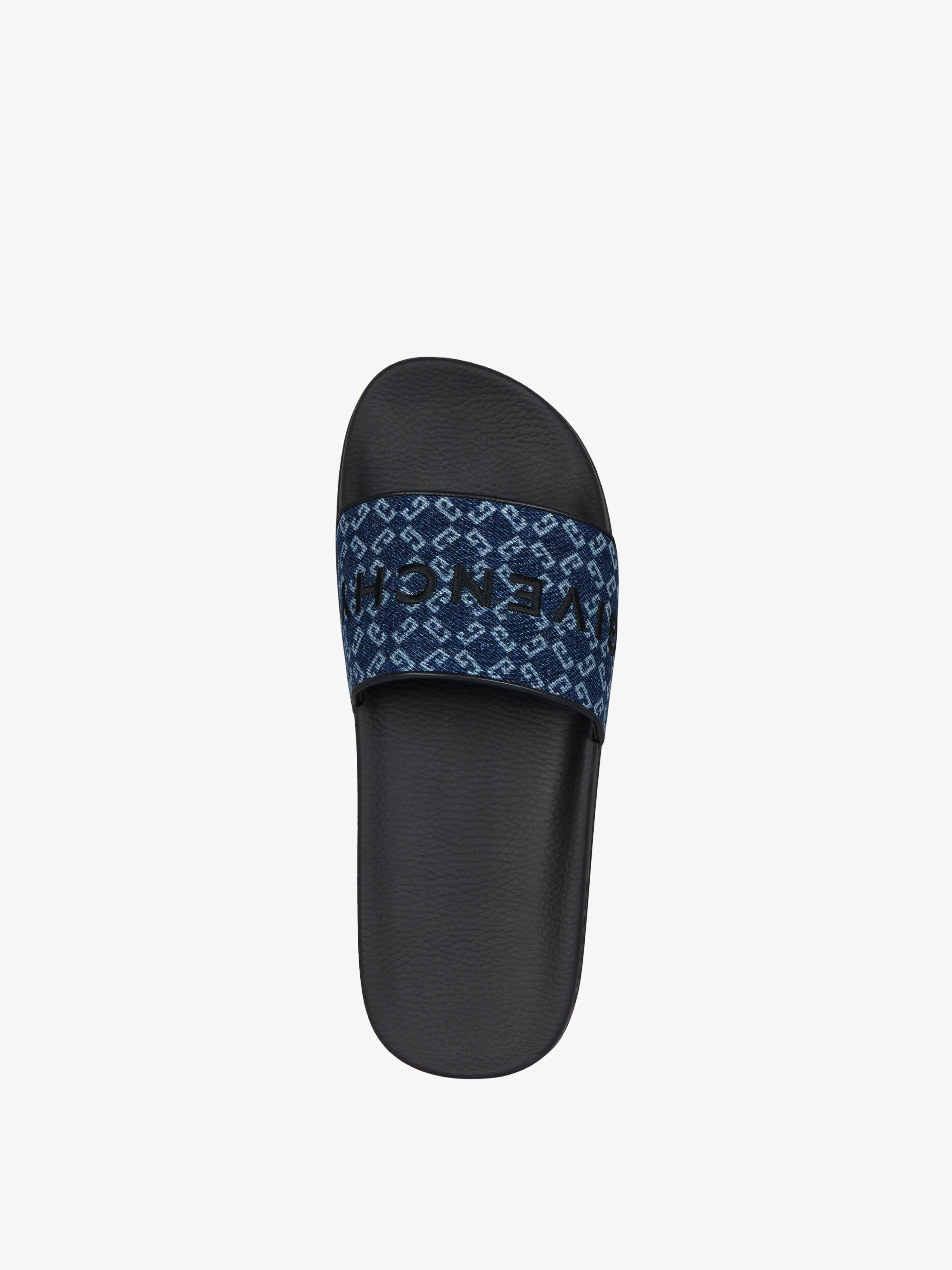 SLIDE FLAT MULES IN MONOGRAM 72 DENIM - 4