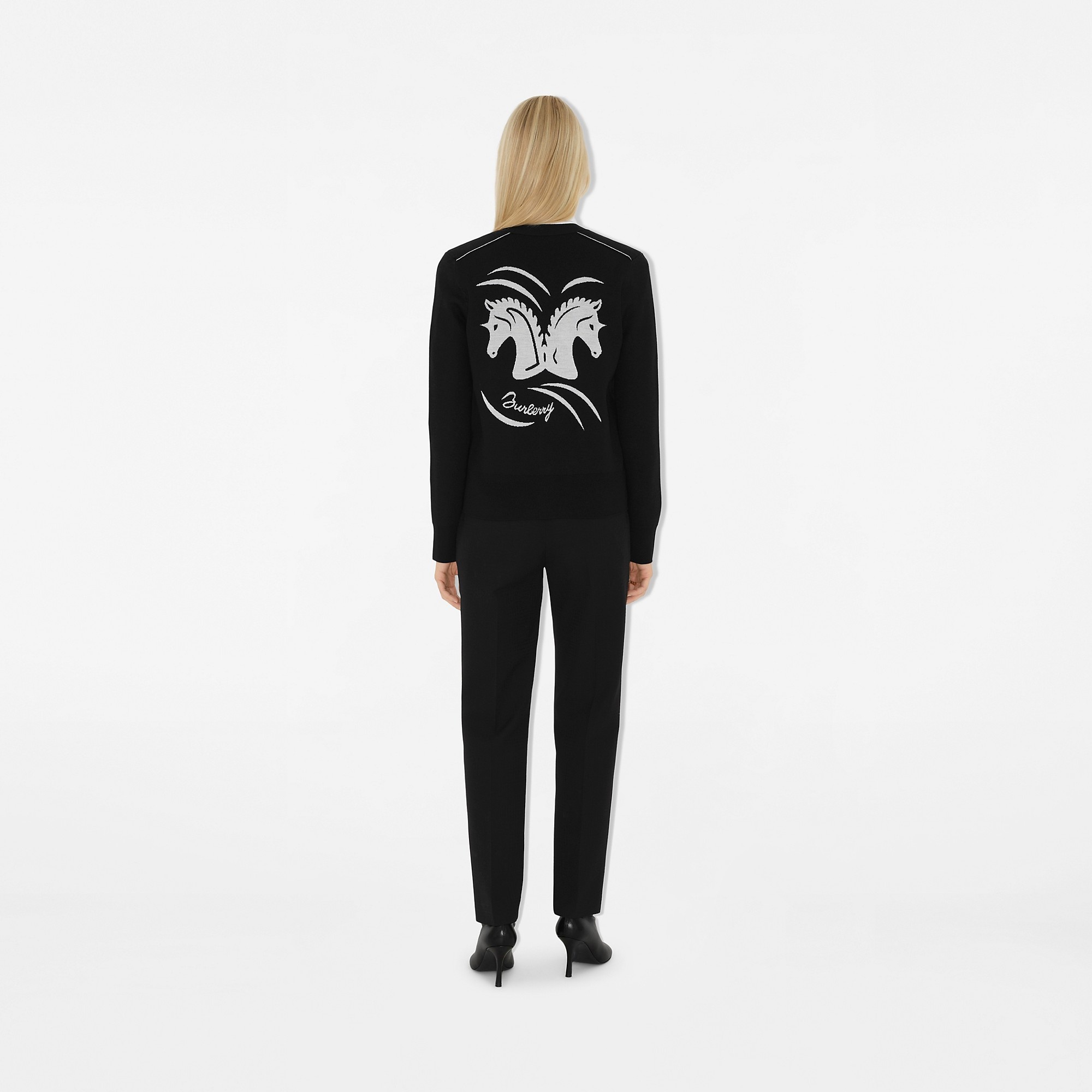Mirrored Horse Wool Blend Cardigan - 4