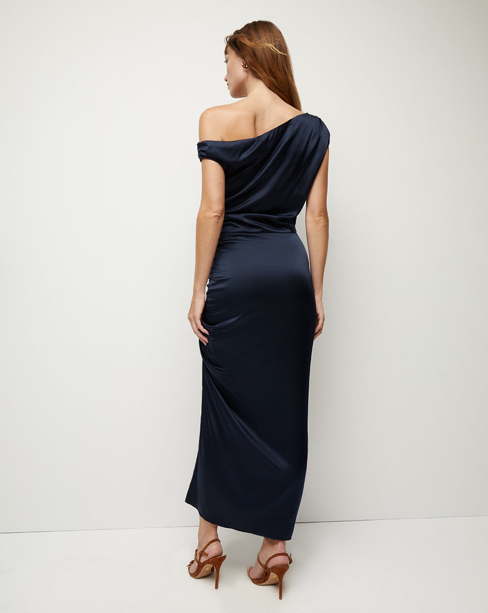 KADIE STRETCH-SILK CHARMEUSE DRESS - 6