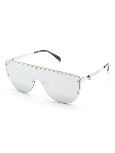 Alexander McQueen skull-stud shield-frame sunglasses outlook
