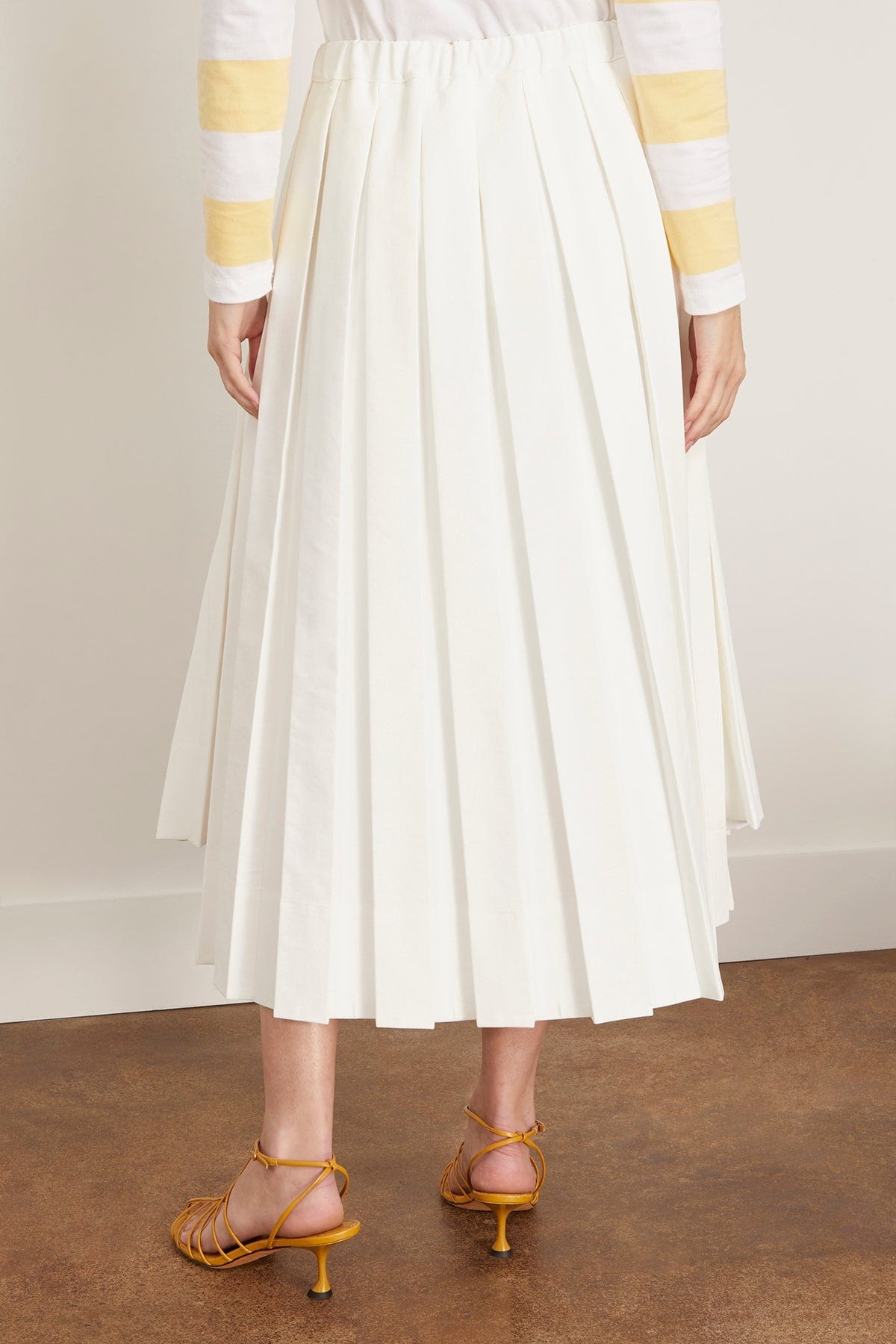 Pleated Skirt in Chalk - 4