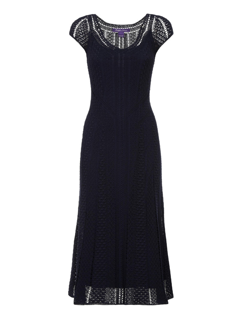 Women's Crosley Crochet Silk Midi-Dress - Icon Navy 1