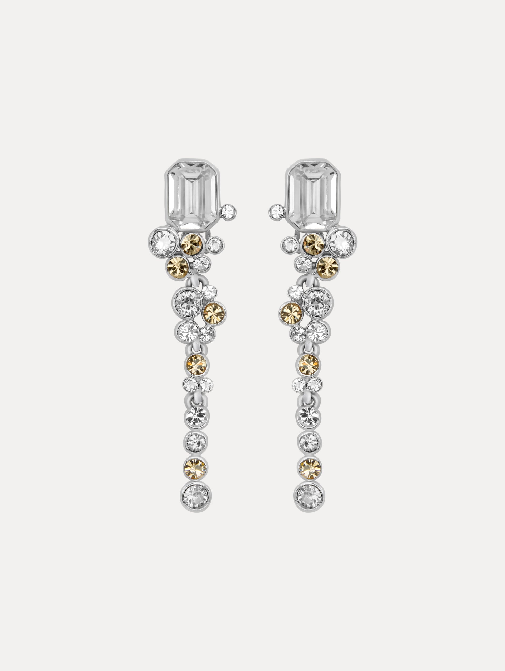 MIXED CRYSTAL CLIP-ON EARRINGS - 1